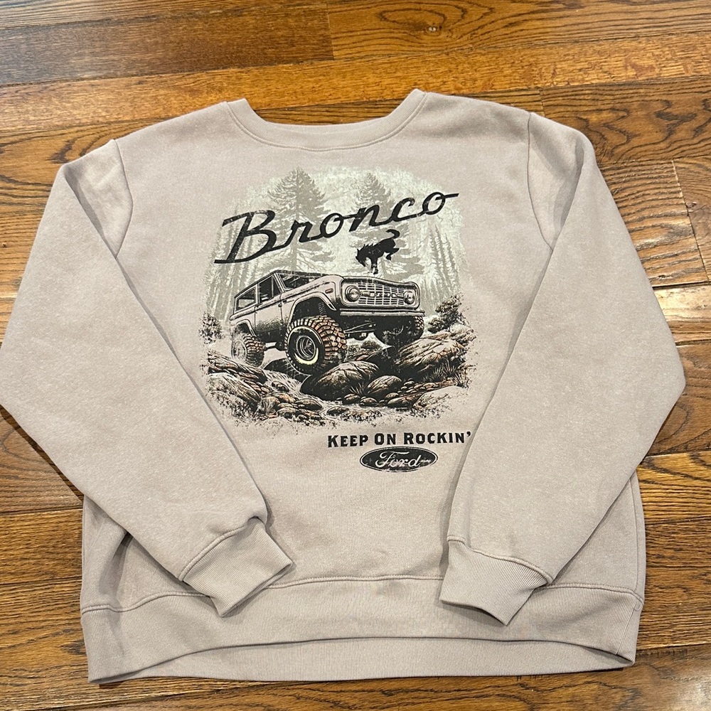 Ford Bronco Graphic Tan Sweater